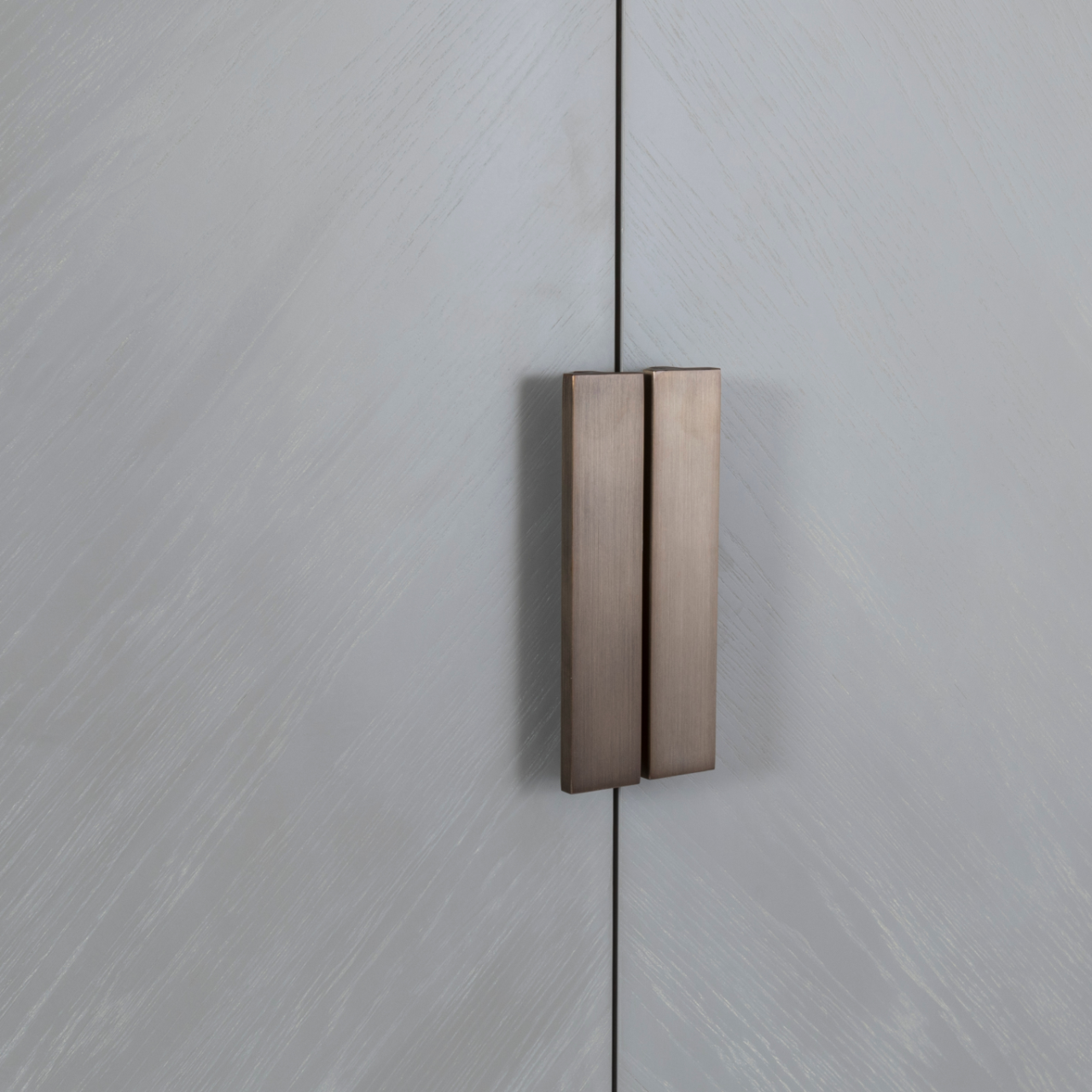 Lilly Grey Oak Wood & Bronze Double Wardrobe
